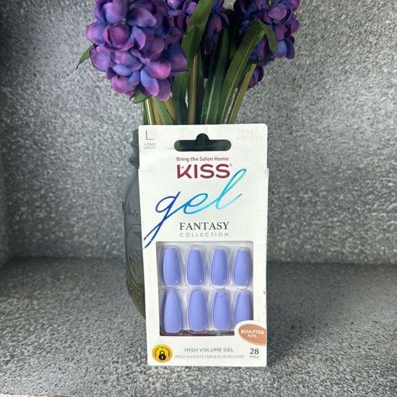 KISS Fantasy Gel Press On Nails, Long, Purple - Picture 1 of 4